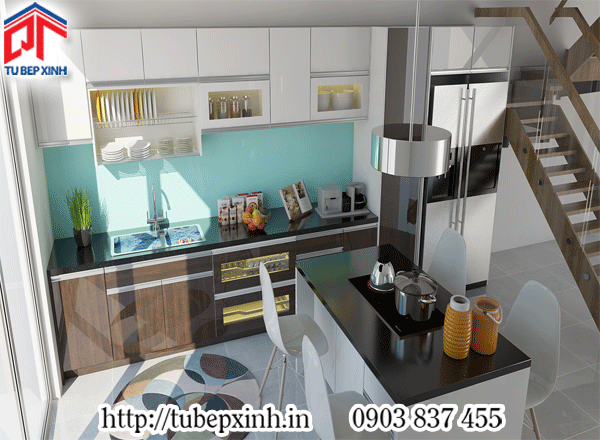 mẫu thiết kế bếp hiện đại và tinh tế tủ bếp chữ I có đảo bếp