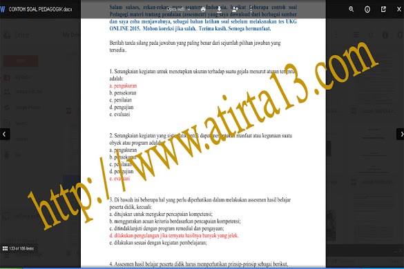 Update Warta Guru Ukg 2015 Pola Soal Pedagogik Proses Evaluasi
(Assesmen)