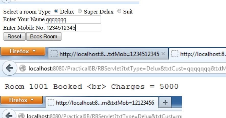 6b. Simple Room Reservation System Application Using EJB.