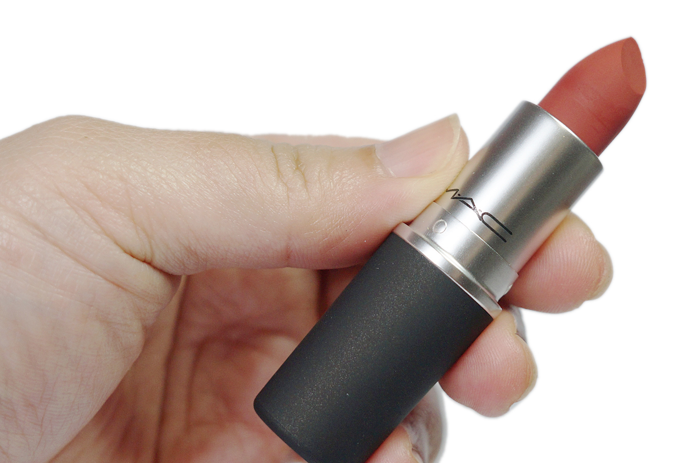MAC Powder Kiss Lipstick in Devoted to Chili Review Jello Beans