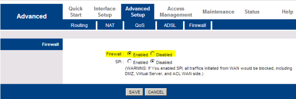 Router Firewall instellen