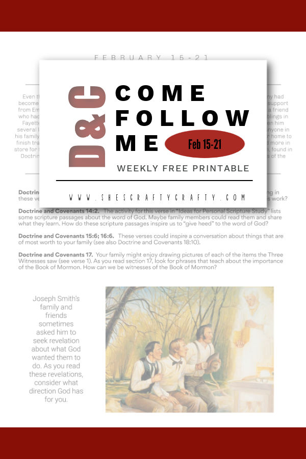 Come Follow Me Free Printable for February 15-21. 600 x 900 pin
