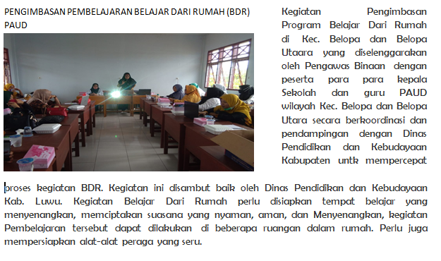 BIMLAT PENGAWAS TK/ PAUD PENGAWAS DIKDAS KAB. LUWU