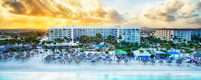 Discover the paradise of Palm Beach from Aruba Marriott Resort & Stellaris Casino, offering four-star hotel amenities and ocean view accommodations.