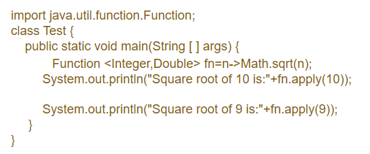 Function Functional Interface in Java