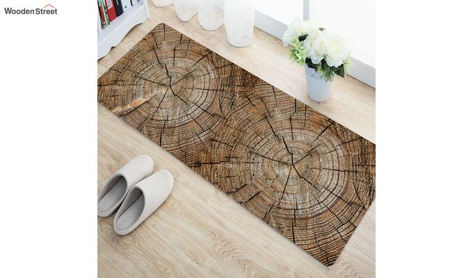 Brown Abstract Pattern Nylon 3D Printed Bed Side Runner