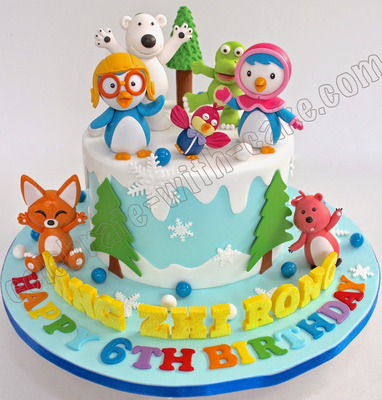 Celebrate with Cake!: Pororo and Friends single tier Cake