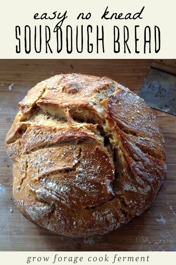The Easiest No Knead Sourdough Bread Easy Food Recipes