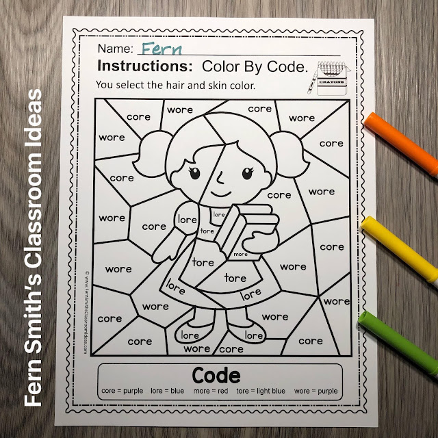 Click Here to Download This Color By Code Kindergarten Remediation of CVC Words, The -ore Word Family For Struggling Readers With a Cute Mary Had a Little Lamb Theme Worksheets Resource for Your Classroom Today!