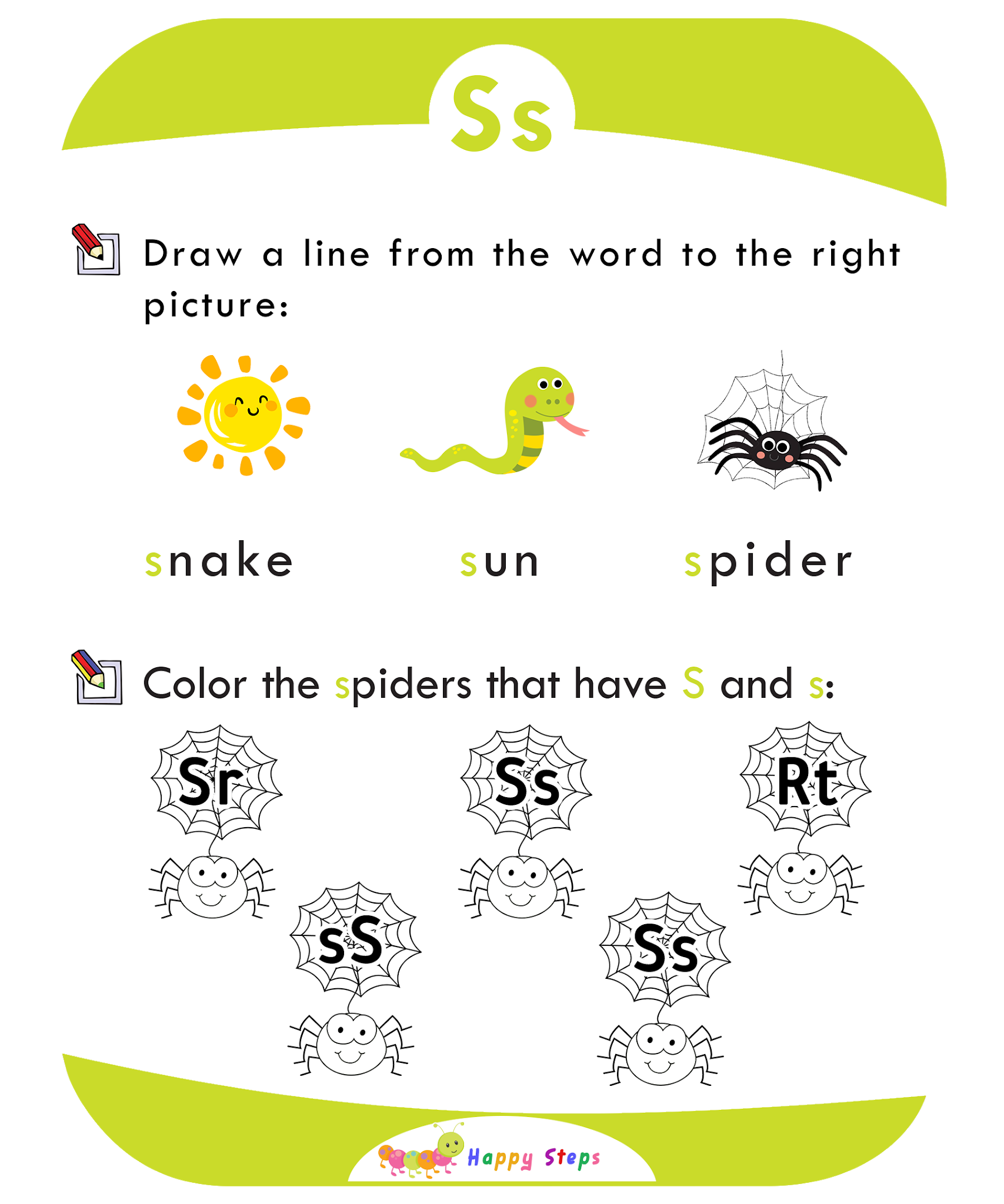 Activity Worksheet 1 Letter S 