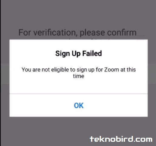 You are not eligible to sign up for Zoom at this time Hatası Çözümü