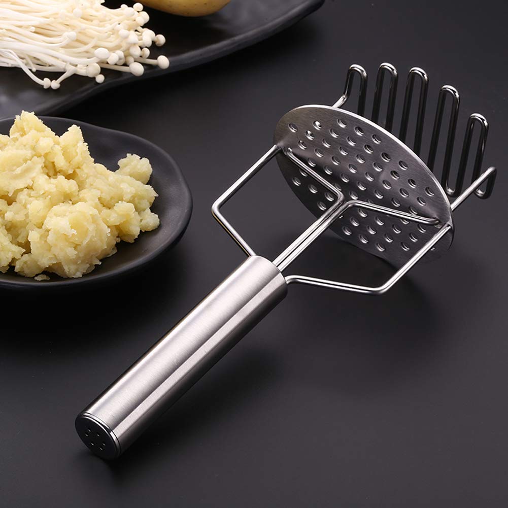 Potato Masher with Spring Stainless Steel, Potato Hand Masher for