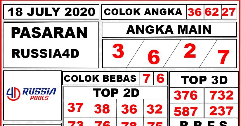 PREDIKSI NOMOR KELUAR RUSSIA4D HARI INI SABTU 18 JULY 2020