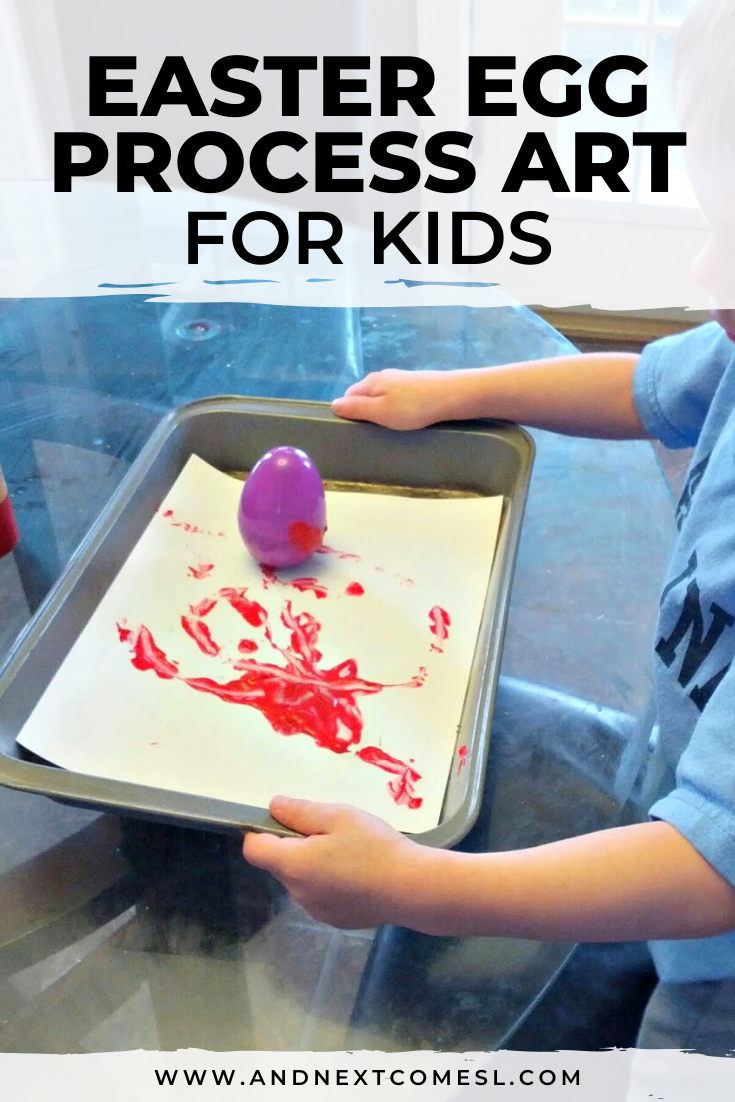Easter process art for preschool and for toddlers using plastic Easter eggs