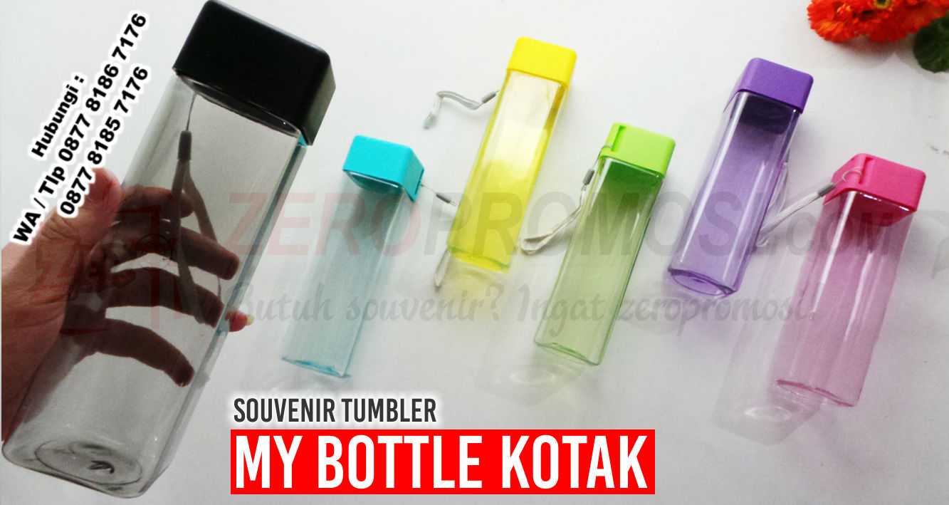Souvenir Tumbler My Bottle Kotak Colorfull Custom Logo Murah zeropromosi souvenir barang