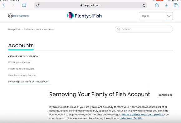 removing your POF account