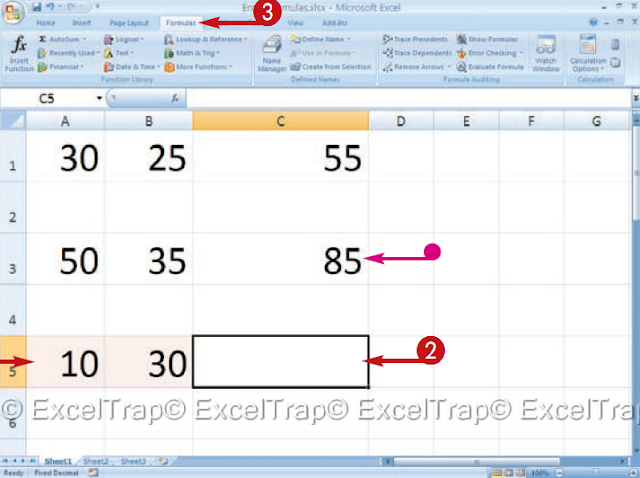 MS Excel : ENTER FORMULAS using a variety of methods