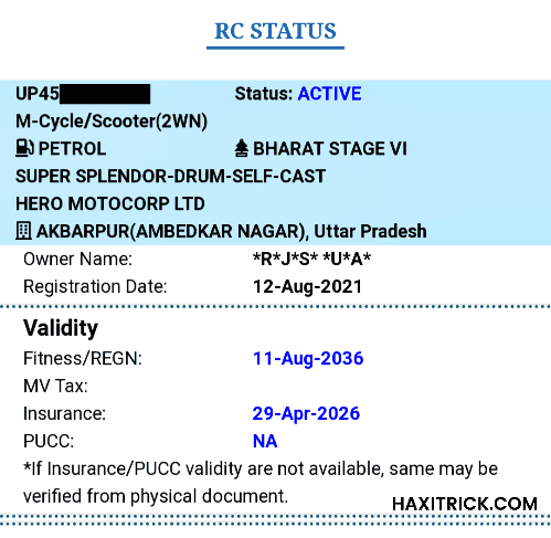 Check RC Details Check RC Details