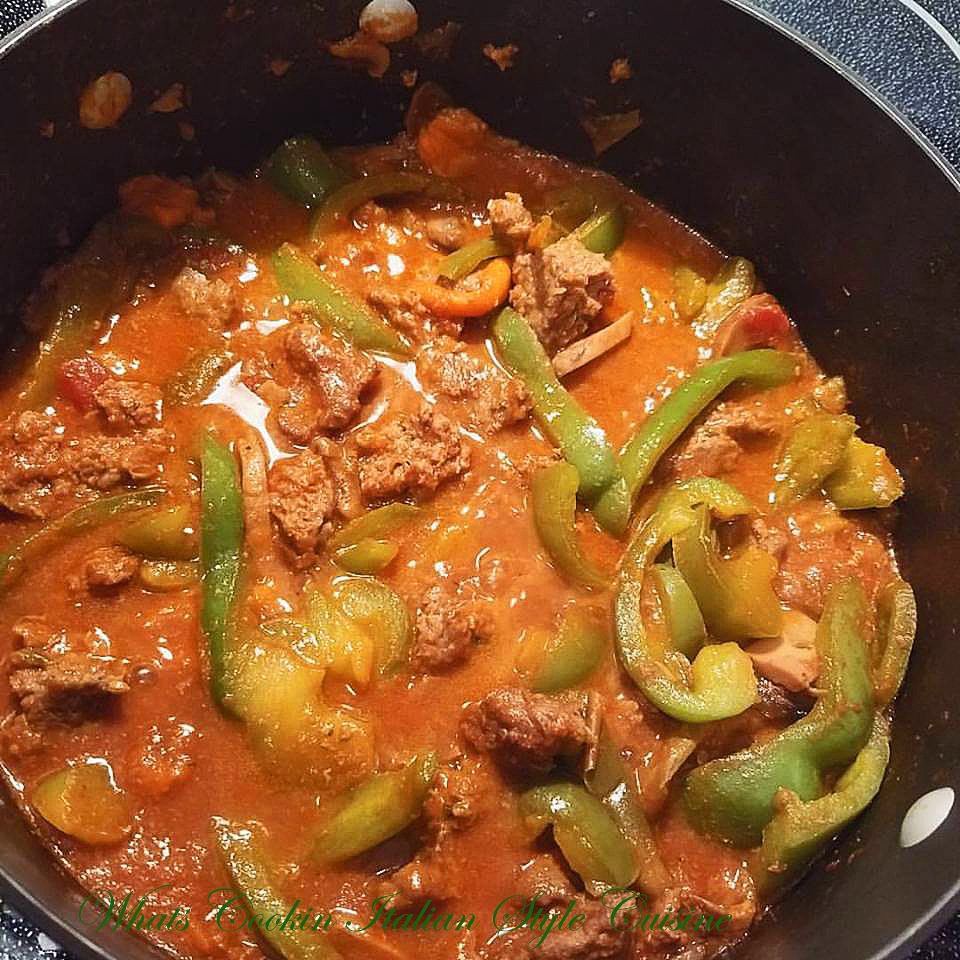 Sausage Pepper Mushrooms in Tomato Sauce Recipe What's Cookin