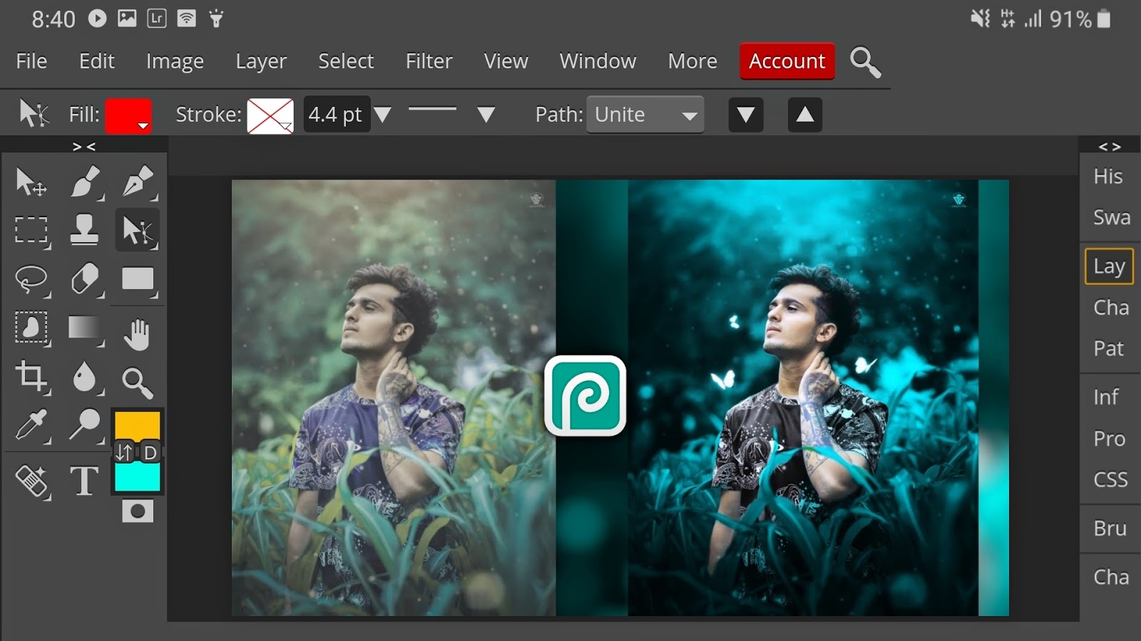 Glowing Butterfly By Photopea veeru edits