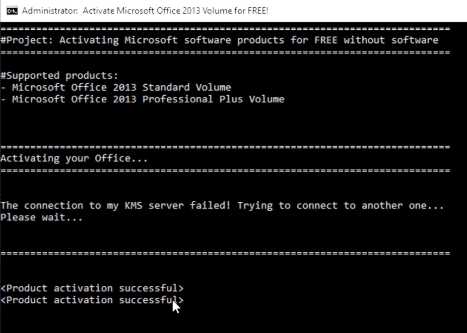 detecting activated visio 2013 on windows 10 using cmd