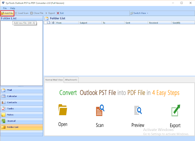 open Outlook email to PDF converter