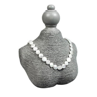 The subtly-patterned Paper Twine Wrapped Necklace Bust Display from Nile Corp is ideal for statement jewelry
