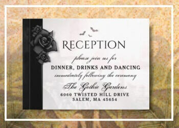 Gothic Black & White Reception Cards Wedding