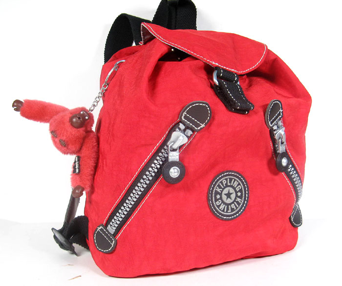 KIPLING BACKPACK RED NYLON BACKPACK KIPLING MONKEY RED KIPLING BAG