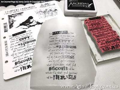 Tim Holtz Stamps called Urban Tapestry printed onto tissue paper using Archival Ink