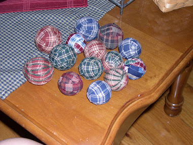 Fabric Balls on Table