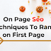 10 on page seo techniques To Rank on The First Page