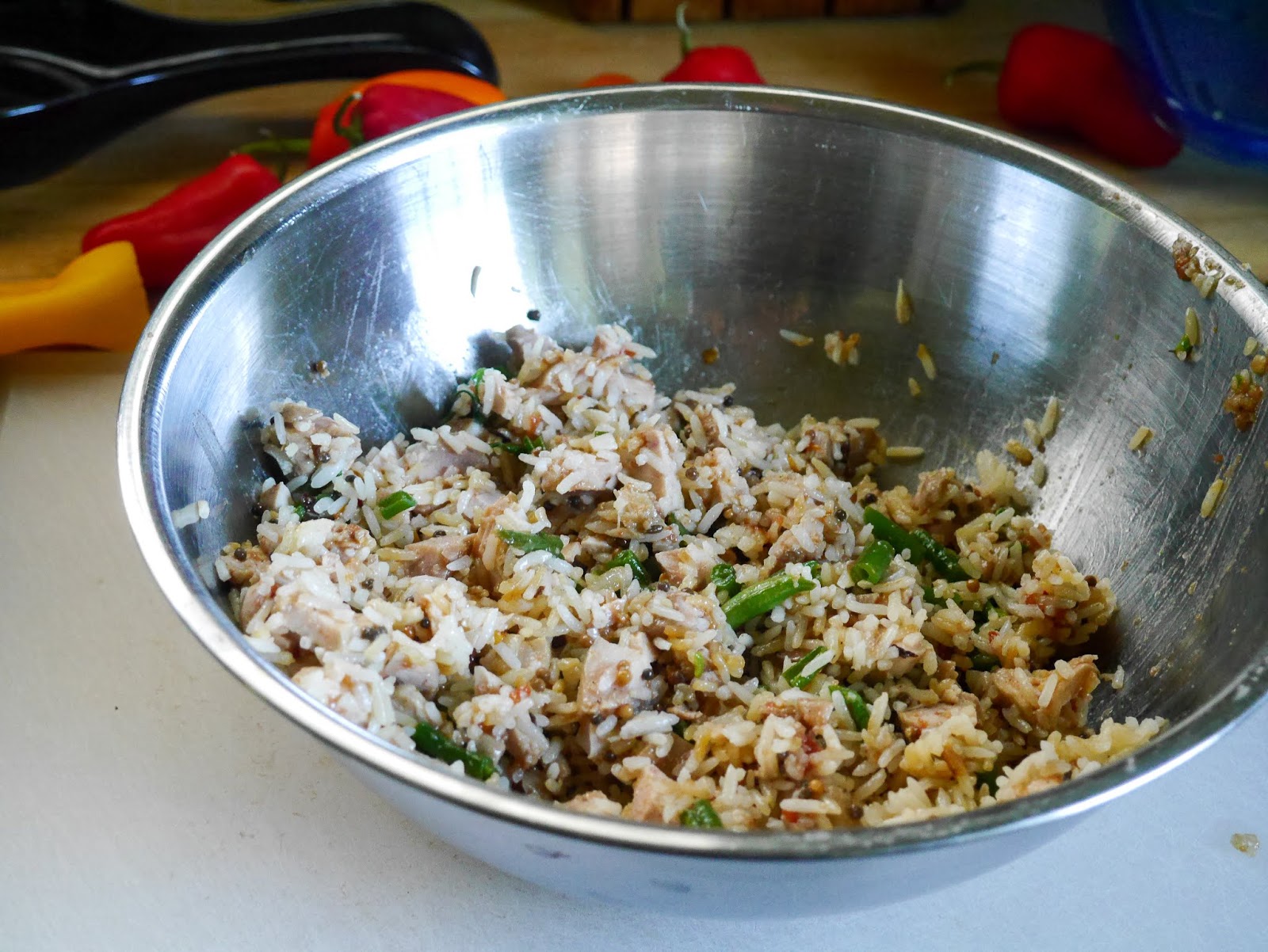 FEAST EVERYDAY Stuffed Peppers Garam Masala Chicken and Rice