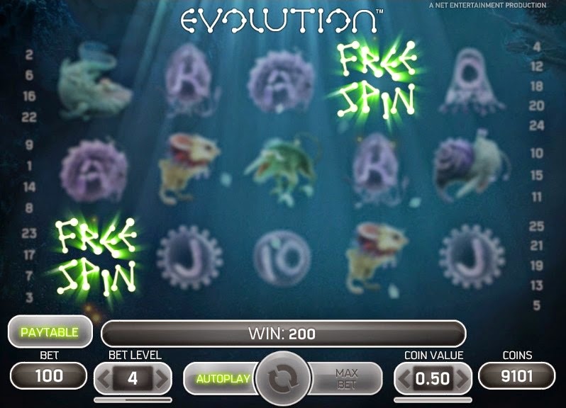 Evolution Video Slot Screen