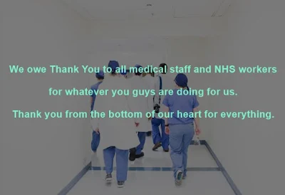 Group of Doctors with white background written thanks doctor messages