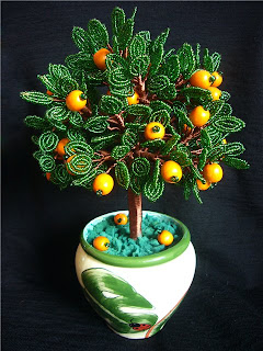 Апельсиновое дерево из бисера. Мастер-класс