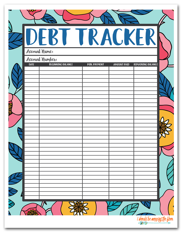 Free Printable Debt Tracker