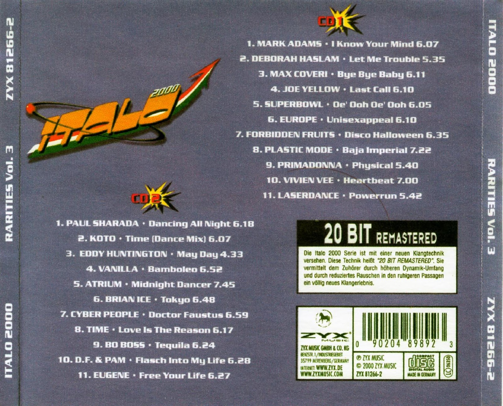 Frecuencia Musical Various Italo 2000 Rarities Vol.3 2000