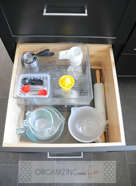 Organized baking drawer :: OrganizingMadeFun.com
