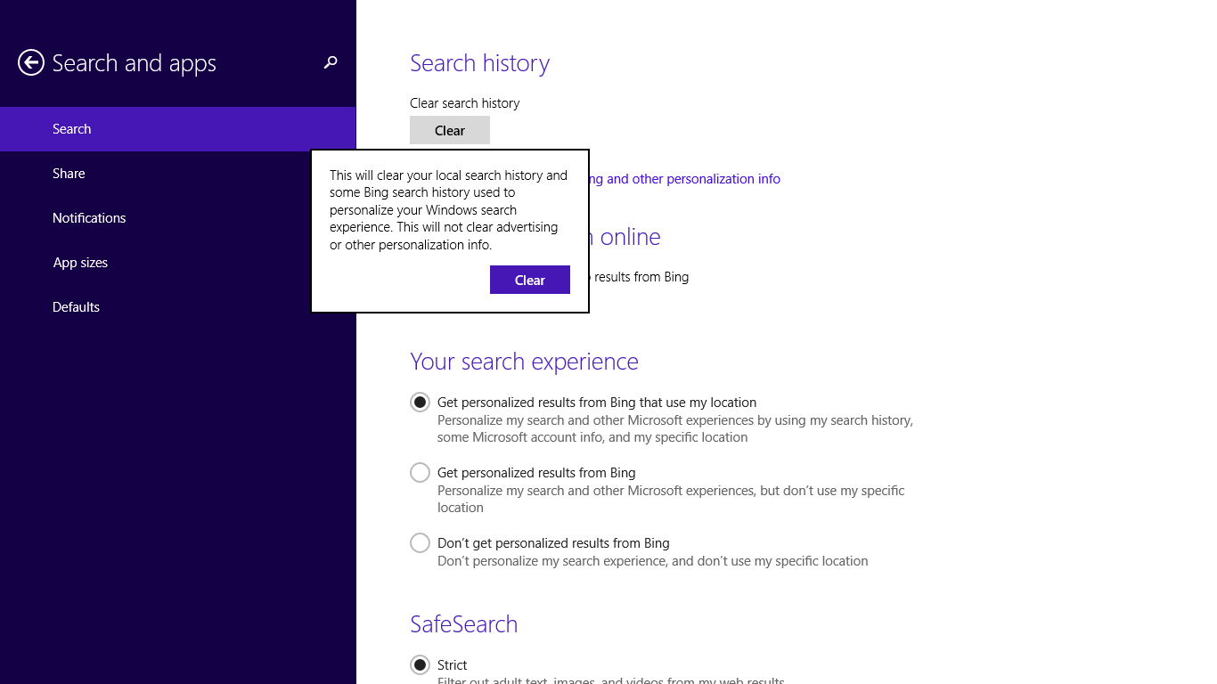 Search account. Search History. How to Clear search History. Search History UI.