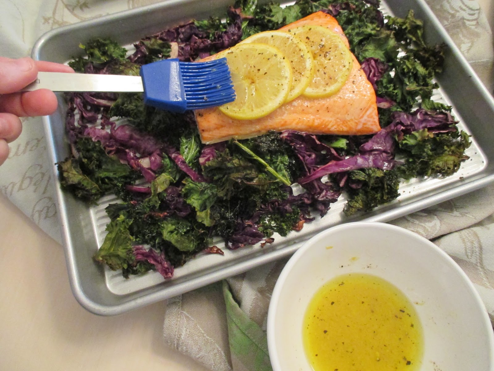Roasted Salmon With Kale and Cabbage Frugal Family Tree