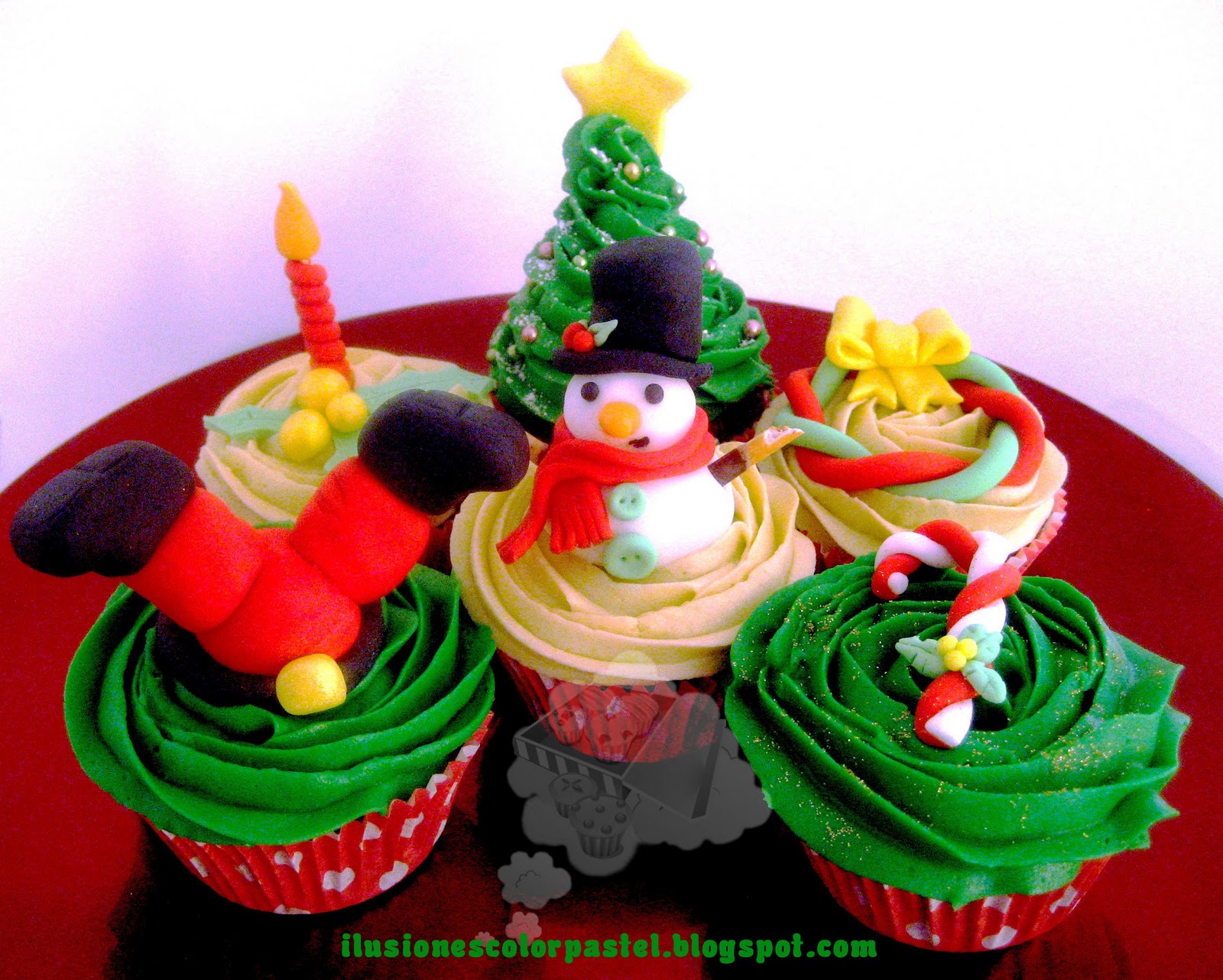 Ilusiones Color Pastel: ¡¡Cupcakes navideños!!