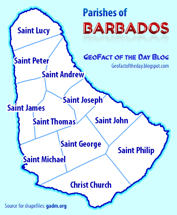 Saint Michael Barbados World Map - Barbados%2BParishes