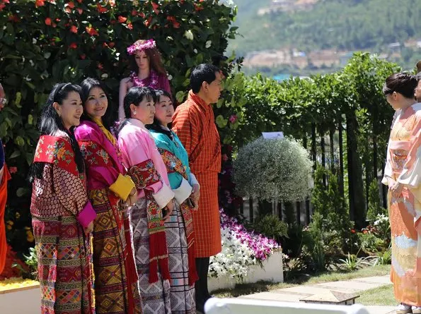 Princess Mako, King Jigme Khesar Namgyel Wangchuck and Queen Jetsun Pema visit Royal Bhutan Flower Exhibition at the Chorten in Thimphu