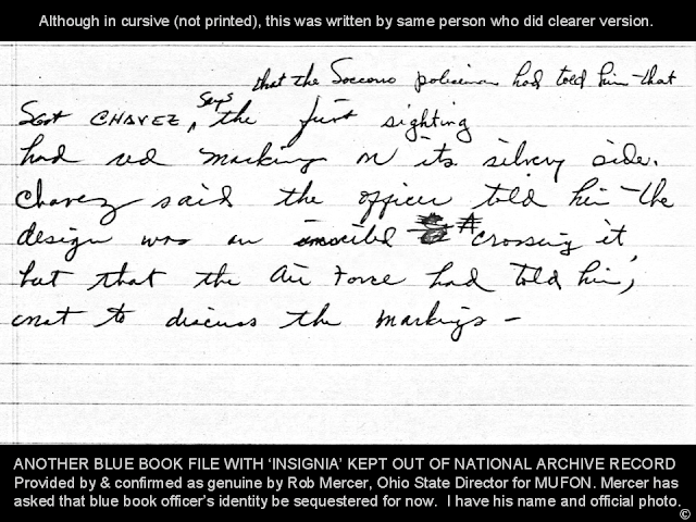 Initial Blue Book Telephone Notes Re Socorro - Red Marking
