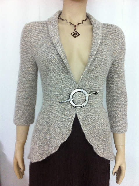 Cardigan taupe in croiala frac