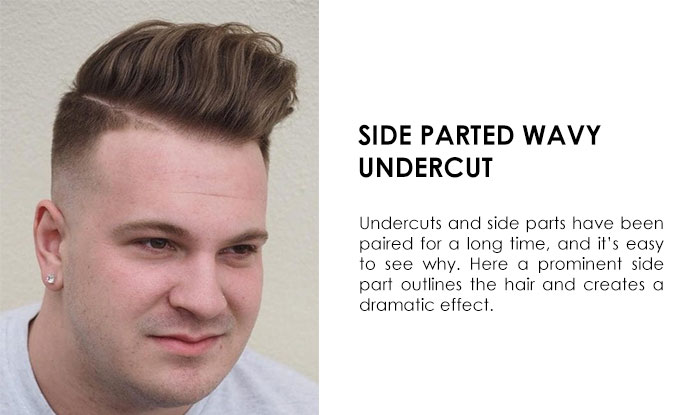 Side Parted Wavy Undercut | 29 Different type of Tapper Fade Haircuts for Men | NeoStopZone