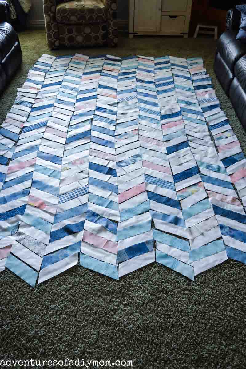 EASY Herringbone Quilt Pattern using 2 1/2 " Strips Adventures of a DIY Mom