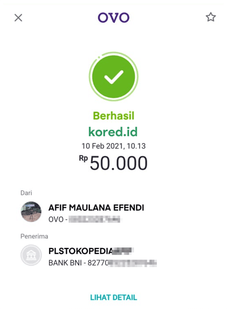 bayar tokopedia pakai ovo berhasil