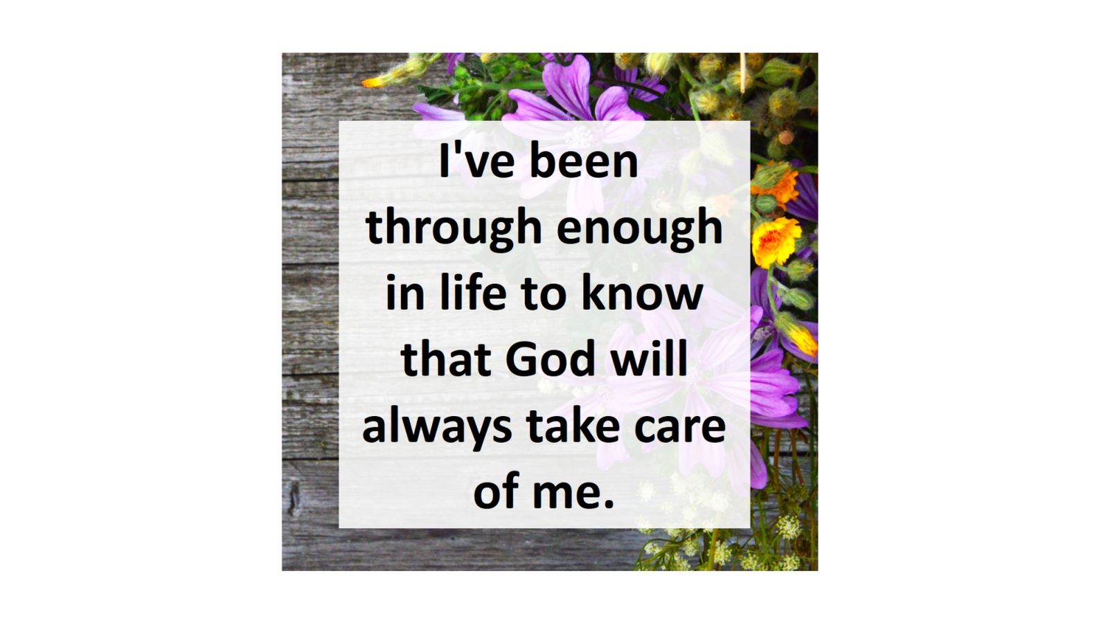 God will always take care of us!